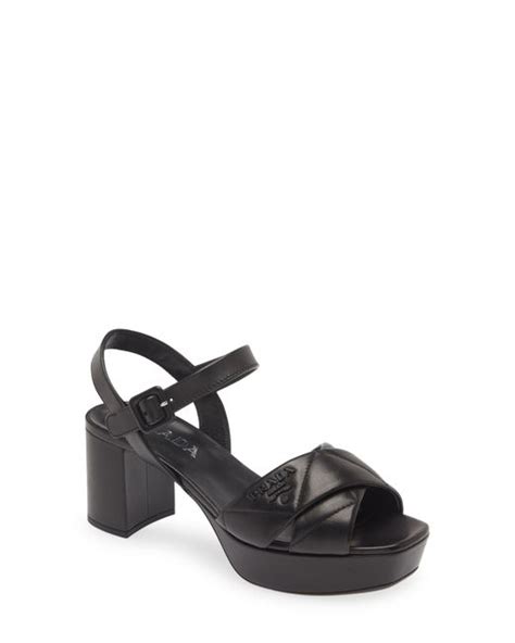 prada leather strap sandals|prada diagram platform sandal.